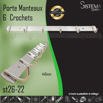 Porte Monteaux 6 Crochets 26 22